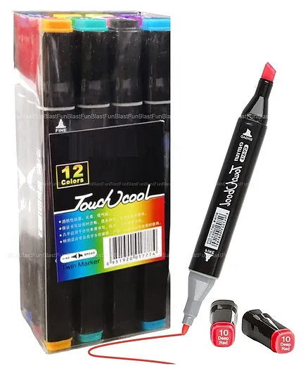 FunBlast Colored Double Tip Markers Multicolor - 12 Markers
