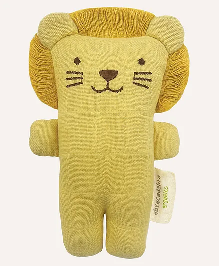 Abracadabra Organics Collectible Muslin Cuddle Toy Leon The Lion  Yellow - Height 18 cm