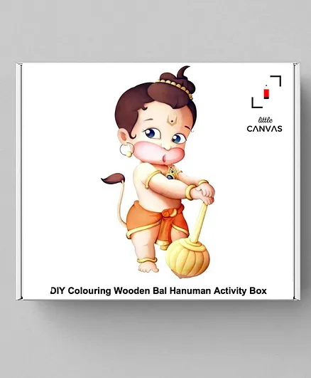 Little Canvas DIY Colouring Wooden Lord Hanuman Activity Box- Multicolor