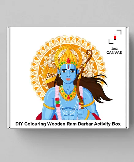 Little Canvas DIY Colouring Wooden Ram Darbar Activity Box - Multicolour