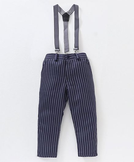 Rikidoos Stripes Trousers & Suspender Set - Blue