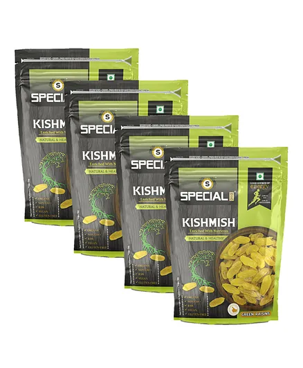 Special Choice Kishmish Green Raisins Round Pack Of 4 - 1000 gm