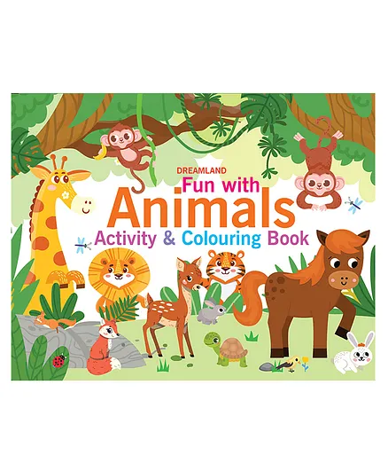 Fun with Animals Activity & Colouring by Dreamland Publications  - English