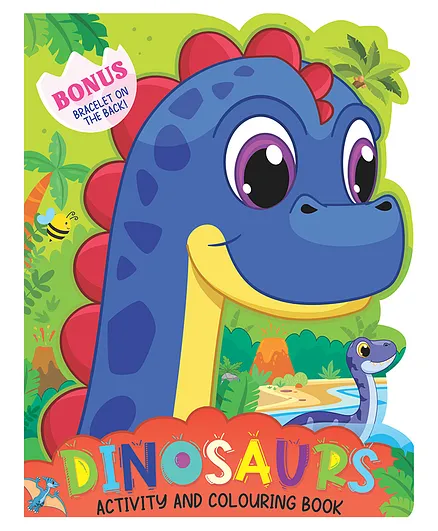 Die Cut Animal Shaped Dinosaur Activity and Colouring Book - English