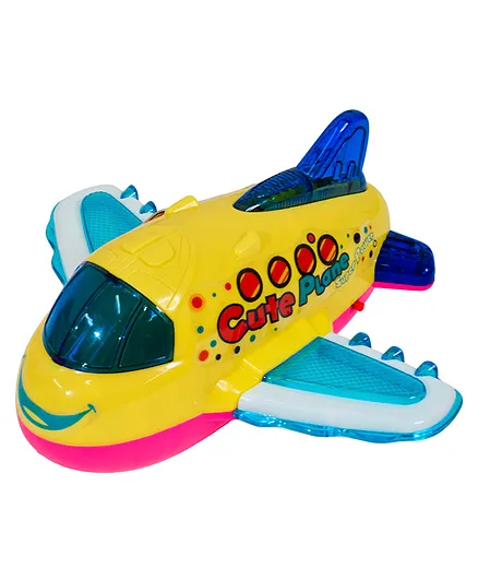 WISHKEY Bump and Go  Plane  Battery Operated Aeroplane Toy with LED Lights - Multicolour