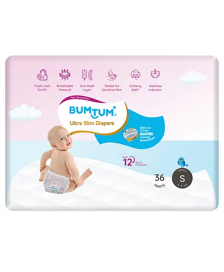 Bumtum Ultra Slim Pant Style Diapers Small - 36 pants