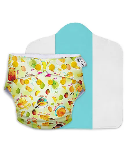 SuperBottoms Reusable and Washable Cloth Diapers Free Size UNO Fruits Print - Green