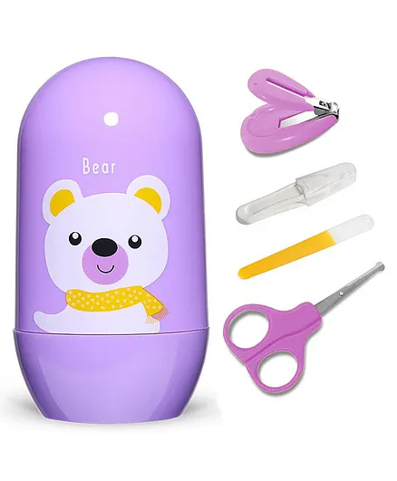 Enorme 4 in 1 Baby Nail Clipper kit with Cute Case Nail Clipper Scissors Tweezers & Baby Nail File Set for Kids  (Color May Vary)