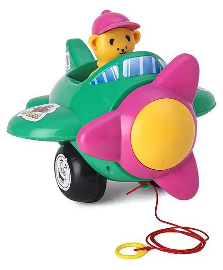 Toyzone Musical Aeroplane Pull Along Toy - Color May Vary