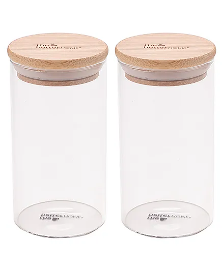 The Better Home Borosilicate Glass Jars Pack of 2 - 300 ml each 
