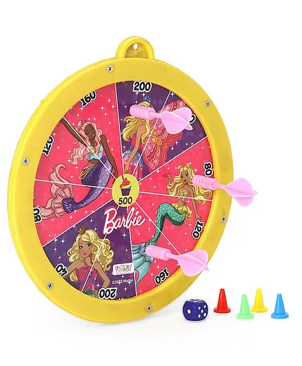 Barbie 2 In 1 Round Magnetic Dart Board Small (Color & Print May Vary)