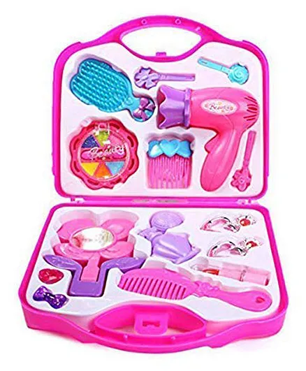 AKN Toys Kids Pretend Play Beauty Salon Fashion Play Makeup Kit and  Cosmetic Toy Set with Hairdryer Mirror & Hair Styling Accessories with a  Beauty Suitcase for Little Girls- Pink Online India,