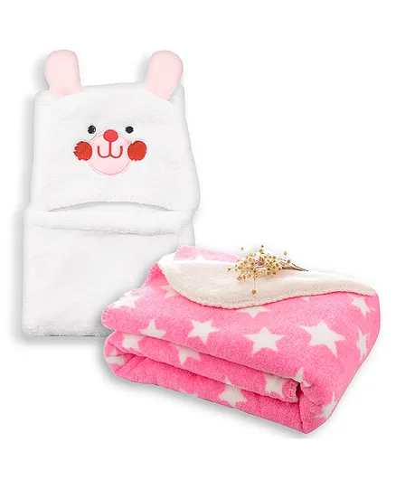 My Newborn Baby Blanket Pack of 2 - Pink White