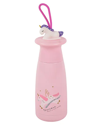Yellow Bee Stainless Steel Unicorn Flask Water Bottle Pink - 350 ml