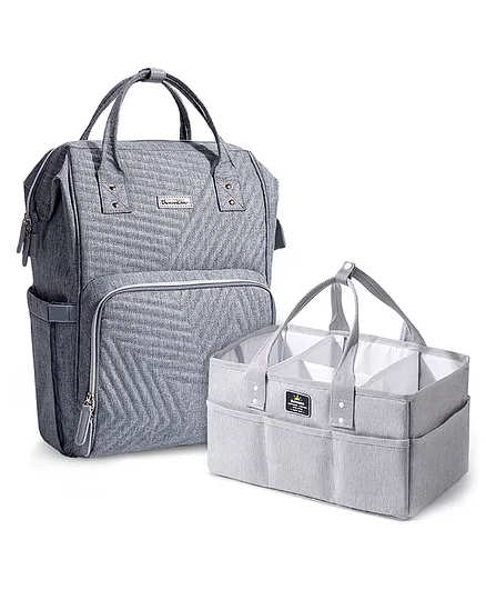 Sunveno Diaper Bag & Diaper Caddy - Nova Grey