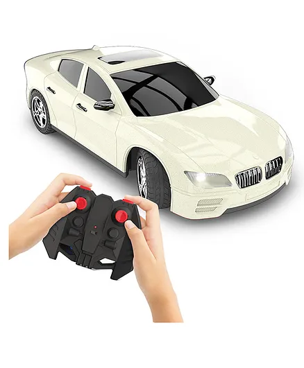 Mirana USB Rechargeable Racing RC Car with Nitro Booster | High Speed Remote Control Toy Gift for Boys and Kids Girls (Pearl White)