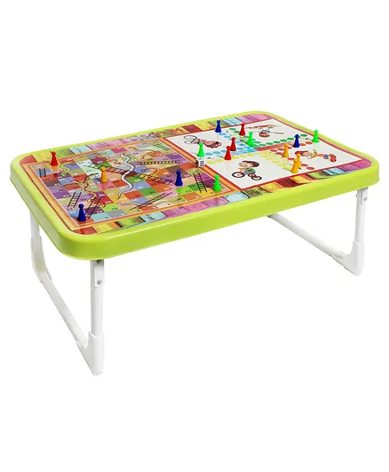 Lattice Portable and Foldable Multipurpose Ludo Snakes and Ladders Study Desk (Color May Vary)
