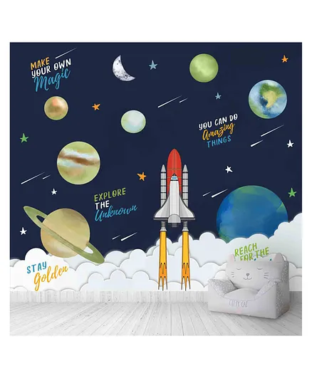 Life N Colors Space Theme Wallpaper With Planets Rockets and Motivational  Quotes - MultiColor Online in India, Buy at Best Price from  -  12286159
