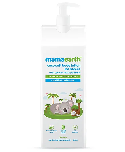 Mamaearth Coco Soft Body Lotion With Coconut Milk & Turmeric For 24 Hour Moisturization - 400 ml
