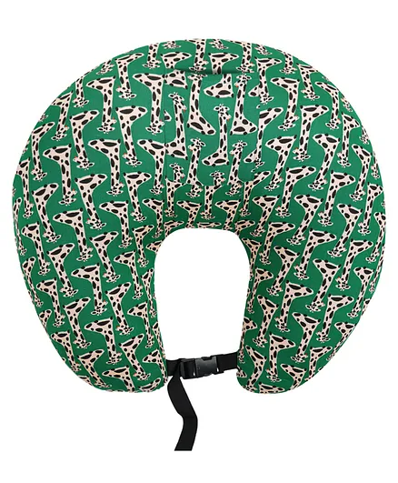 Dormyo Multifunction Cradle Breast Feeding Pillow With Belt Green Giraffe