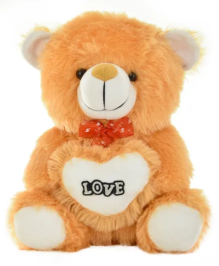 Goldenhub Teddy Bear Sitting Brown With Heart - Height 30 Cm