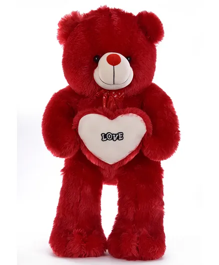 Goldenhub Teddy Bear Standing Different With Heart Red - Height 60 Cm