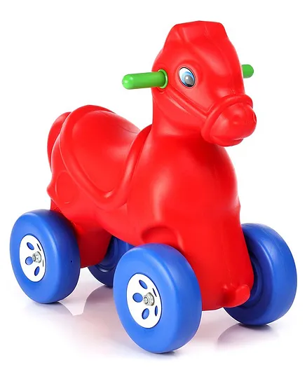 Little Fingers Horse Shaped Ride On - Red And Green