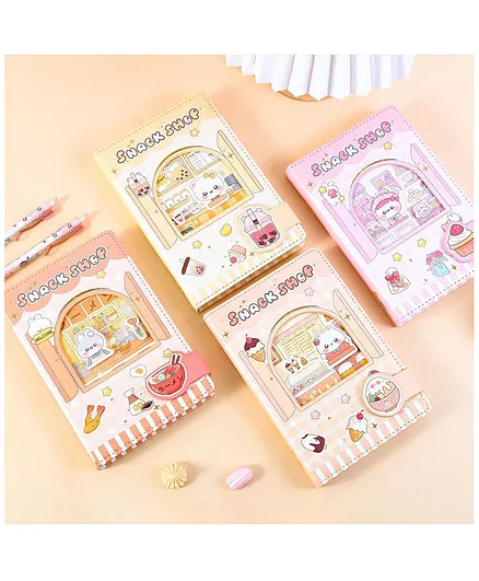 YAMAMA Snack Shop Journal, Cute & Colorful Designs PU Notebook with Magnetic Flap for Kids   Color May Vary