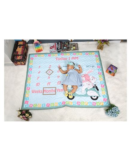 New Comers Milestone Multipurpose Blanket and Props Set - Blue Green