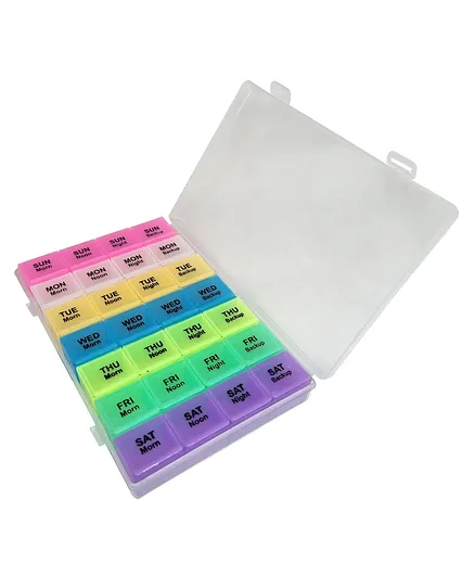 Sahyog Wellness Portable Pill Medicine Supplements Organizer Box - Multicolor