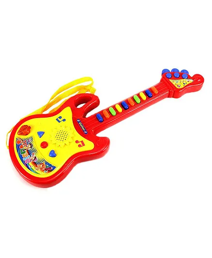 AKN TOYS Musical Guitar with Microphone - Multicolour