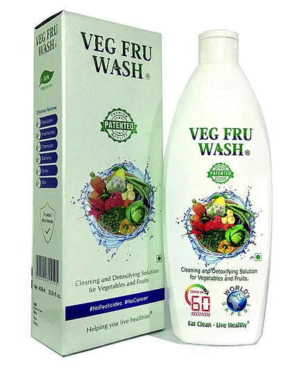 Veg Fru Wash Paraben and Preservative Free Liquid For Vegetable and Fruit Cleaning - 400 ml