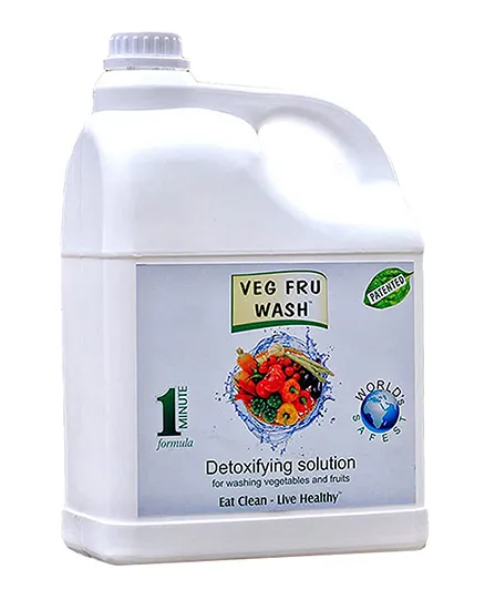 Veg Fru Wash Paraben and Preservative Free Liquid For Vegetable and Fruit Cleaning - 5000 ml