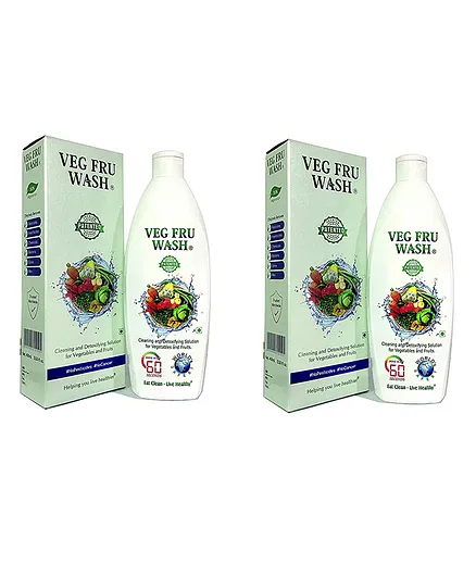Veg Fru Wash Paraben and Preservative Free Liquid For Vegetable and Fruit Cleaning Pack of 2 - 400 ml