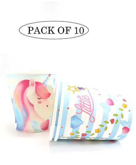 Shopping Time Unicorn Paper Cup Pack of 10 - Blue