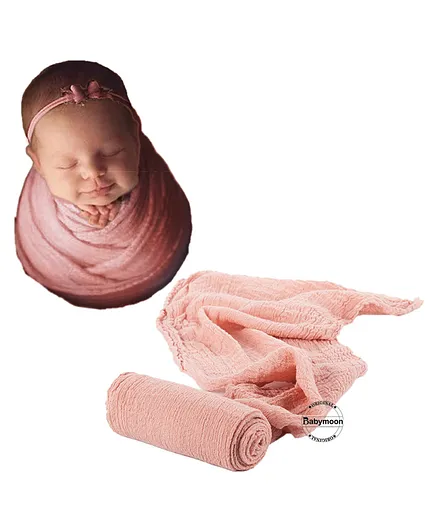 Babymoon Cheese Cloth Swaddle Wrap Photo Prop - Peach