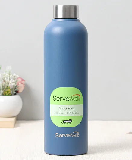 Servewell 304 Stainless Steel Single Wall Bottle Blue - 900 ml