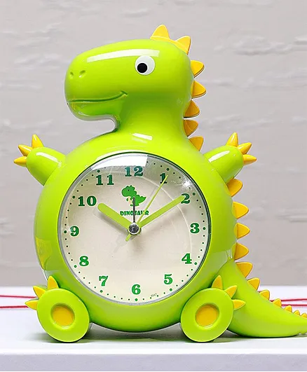 Crackles Cute Attractive Dinosaur Shape Bedside Alarm Analog Clock (Color May Vary)