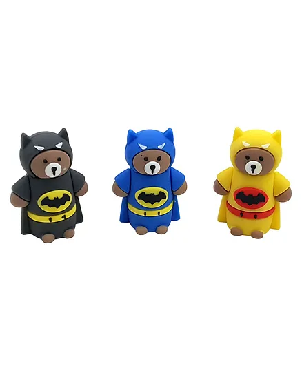 Crackles Cute Silicone Pencil Sharpener Pack of 3 - Colors and Designs May Vary