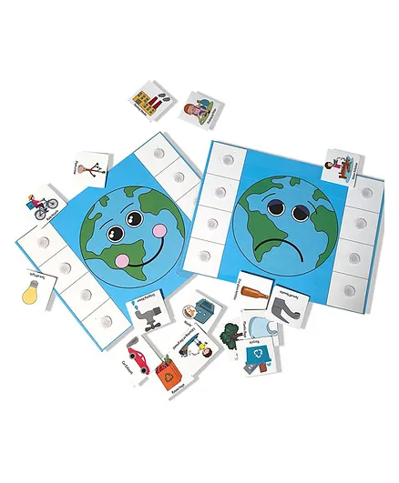 DoxBox Happy Earth Sad Earth Sorting Activity - Multicolour
