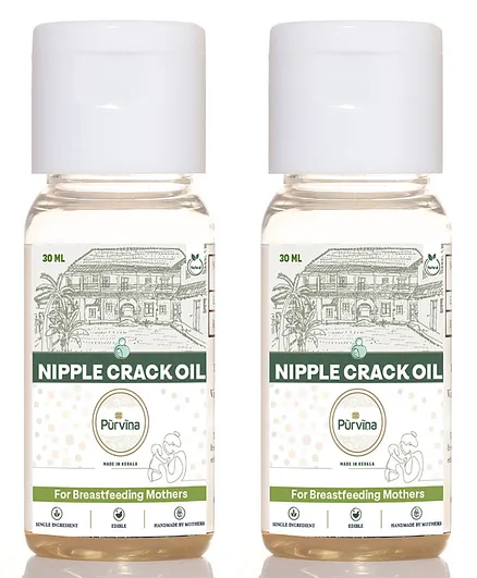 Purvina 100% Natural and Edible Nipple Crack Oil Pack of 2- 60 ml