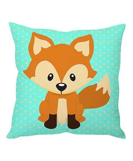 Stybuzz Baby Fox Cartoon Cushion Cover - Blue And Brown Online in India, Buy at Best Price from - 1262038 Stybuzz Baby Fox Cartoon Cushion Cover - Blue And Brown Online in India, Buy at Best Price from - 1262038