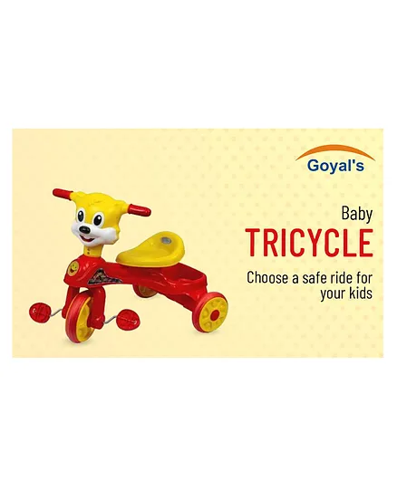 Goyal's Chikoo Style Baby Tricycle with Music & Lights (Red)