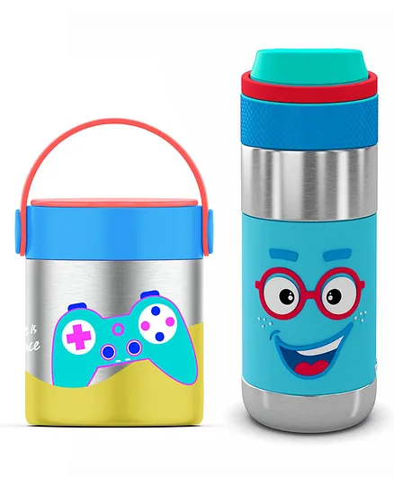 Rabitat Combo School Set Mealmate Food Jar and Clean Lock Insulated Bottle Sparky -418 ml & 410 ml