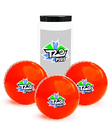 Jaspo Soft T-20 Plus Practice Cricket Ball Pack of 3 - Orange