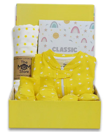 The Mom Store Hello Baby New Born Gift Box Glitter Small - Yellow
