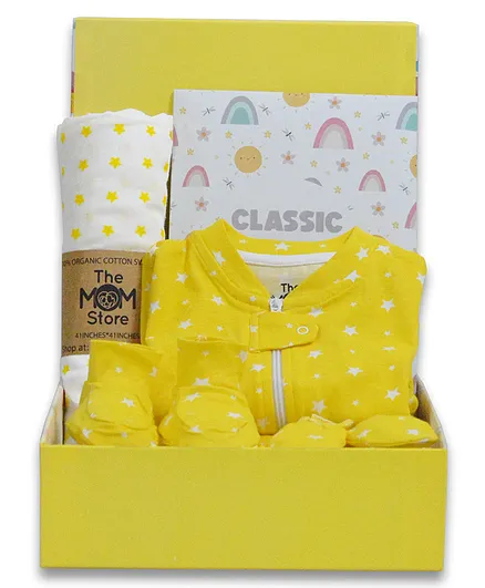 The Mom Store Hello Baby New Born Gift Box Glitter Medium - Yellow