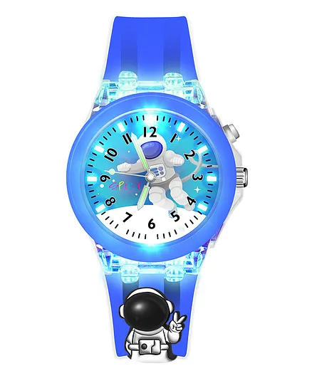 Spiky 100% Accuracy Silicone Spiky Sporty Analogue Watch Astronaut Design- Blue
