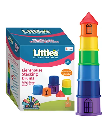 Littles Rainbow Stacking Drums Multicolour - 7 Pieces