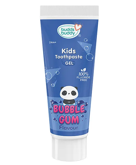 Buddsbuddy 100% Fluoride Free Kids Toothpaste Gel for Cavity Protection Bubble Gum Flavour - 100 g